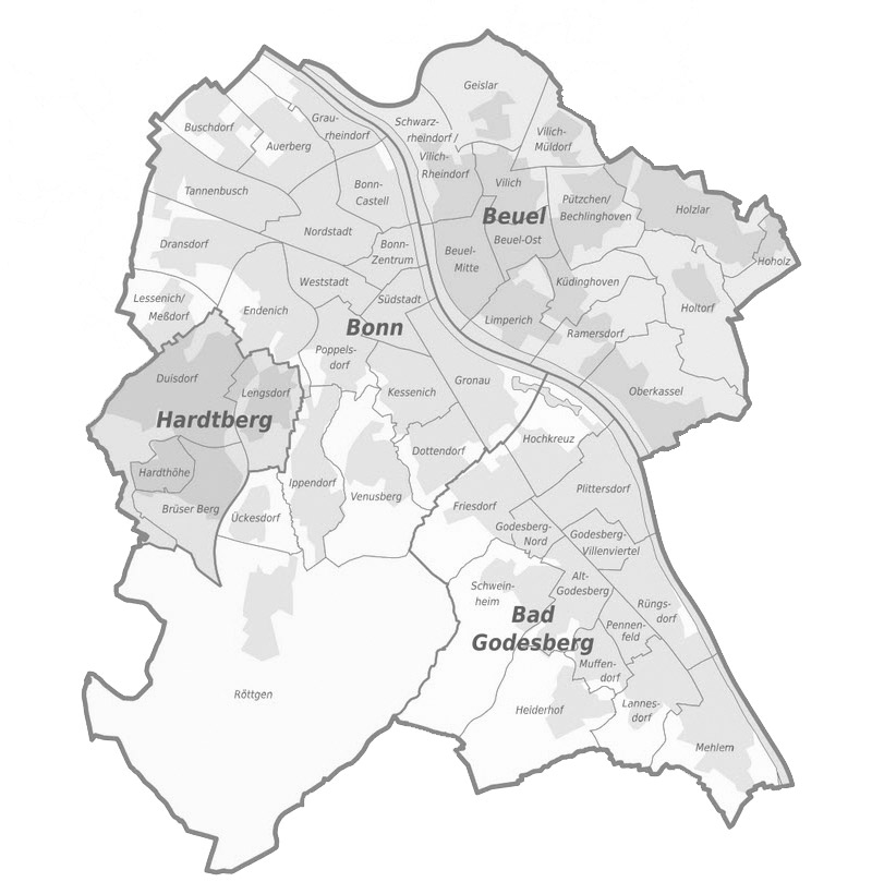 Karte Bonner Stadtgebiet